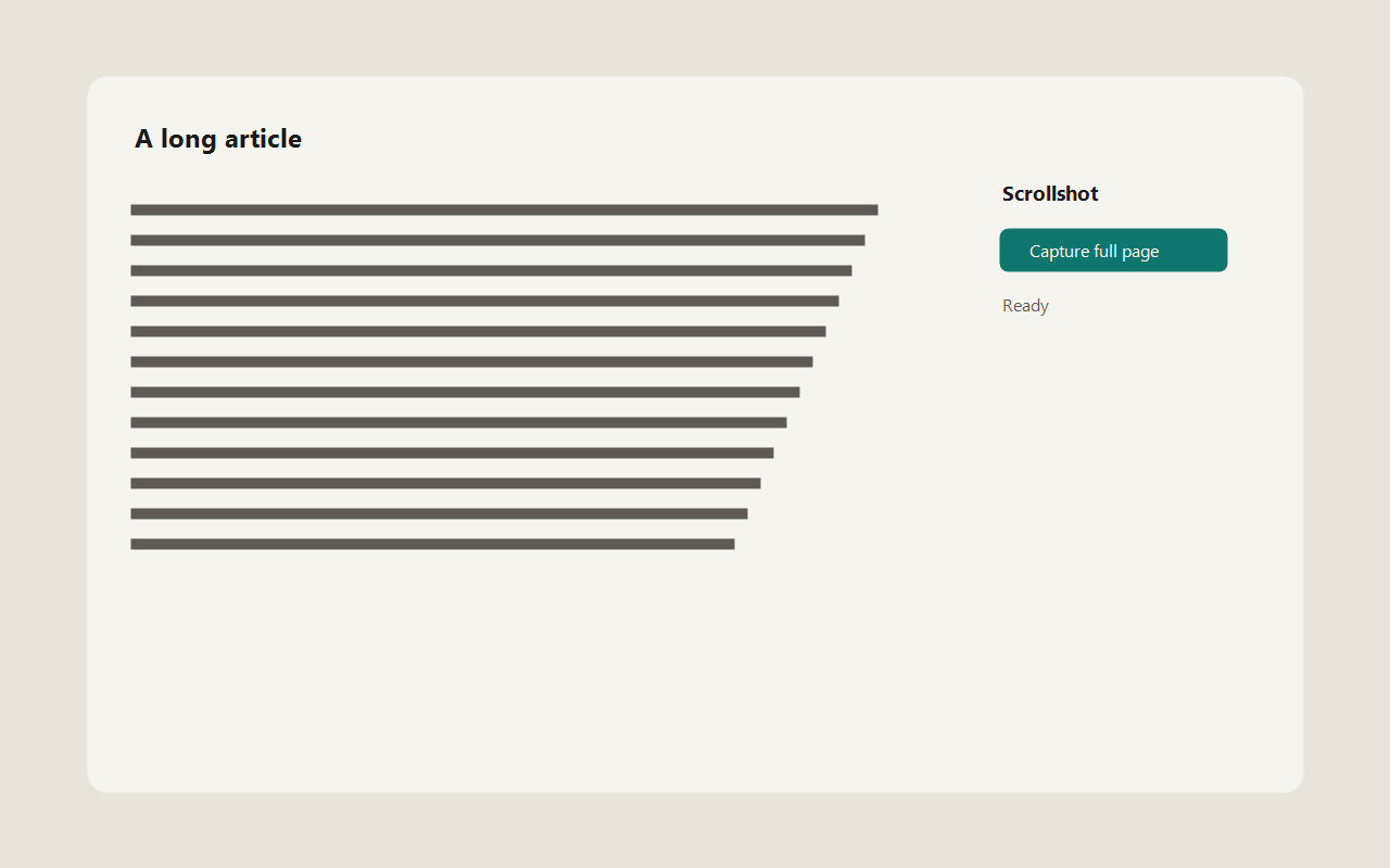 Scrollshot for Chrome desktop UI