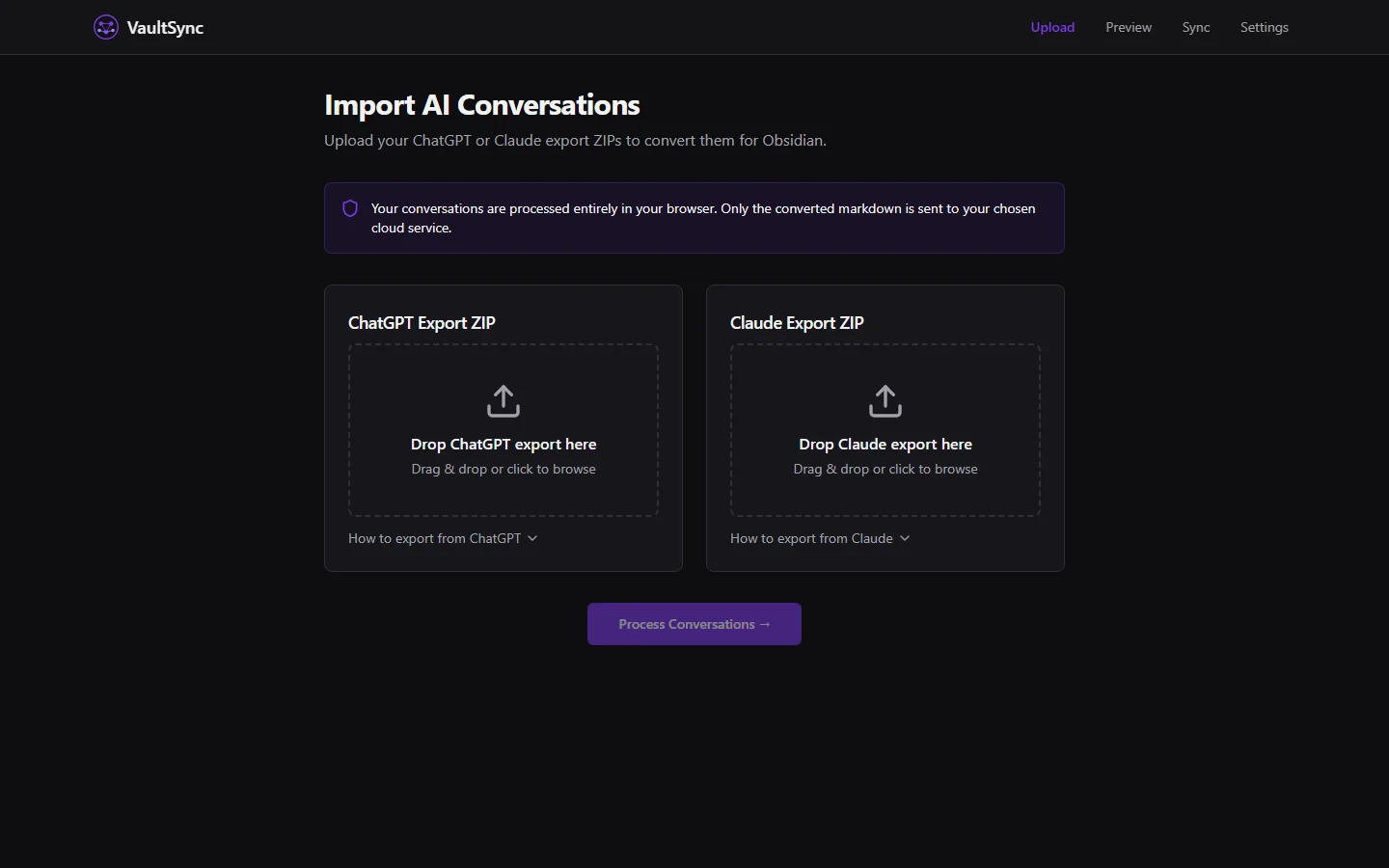 VaultSync desktop UI